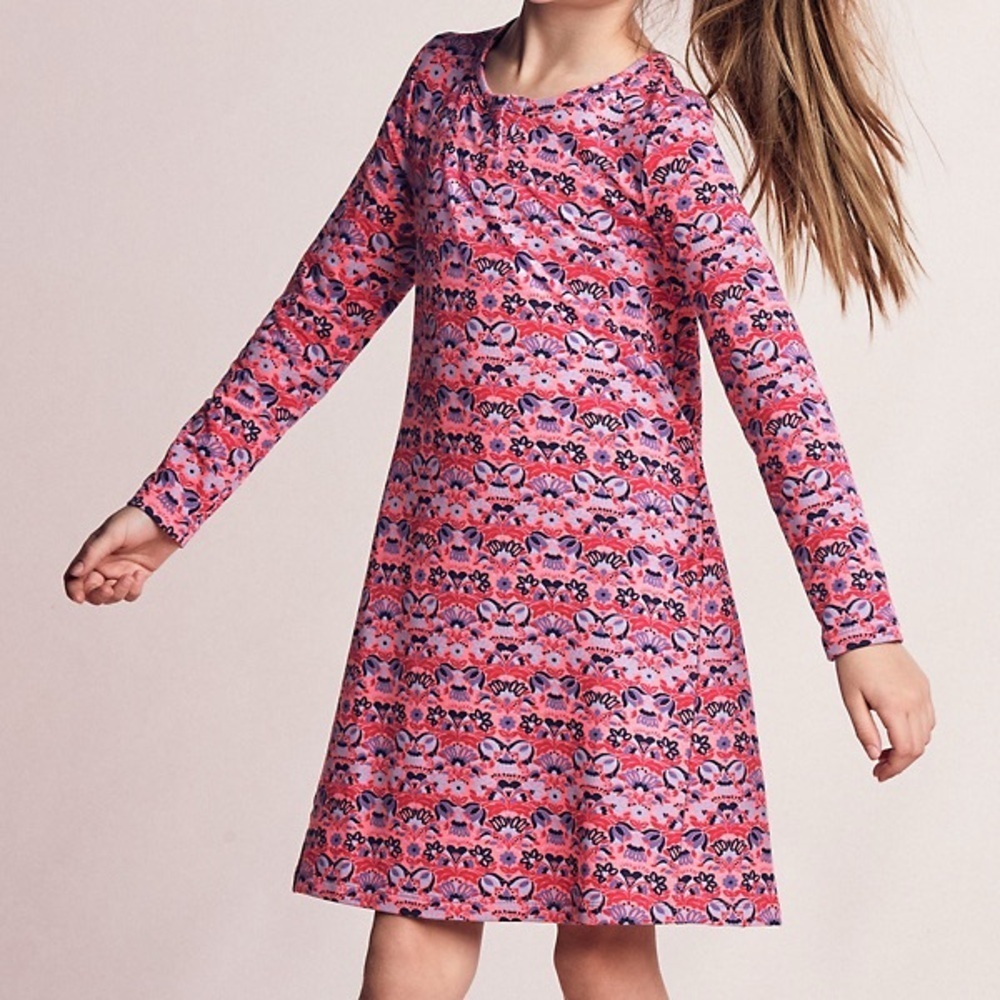 Garnet hills Girls' Swing Sweatshirt Dress Floral Long Sleeve L 8